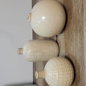 Crate and Barrel 3 piece decorative vase set